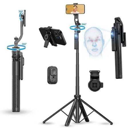 سهپایه هوشمندNinjaPro C17 Monopod 360° Auto-Rotation AI Tracking Shootings Tripod