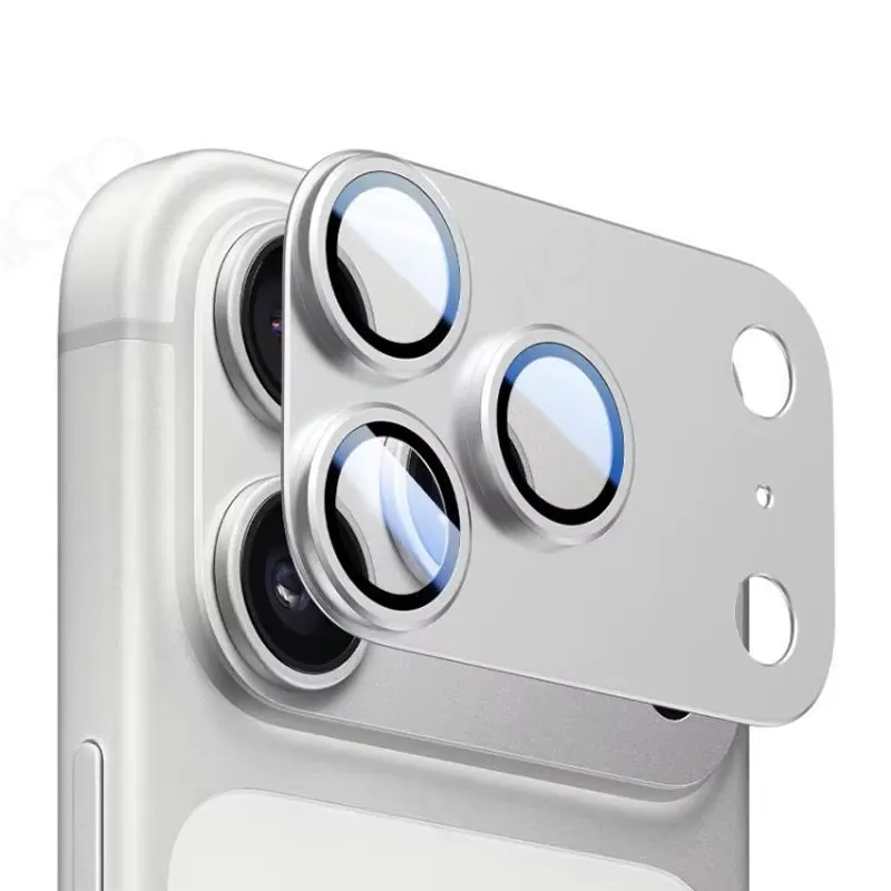 محافظ لنز دوربین kuzoom  با پوشش کامل مناسب برای iPHONE 17 Pro (سیلور)