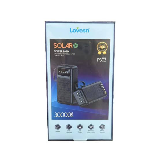 پاوربانک خورشیدی LOVESN مدل P302 ظرفیت ۳۰ هزار میلی آمپر