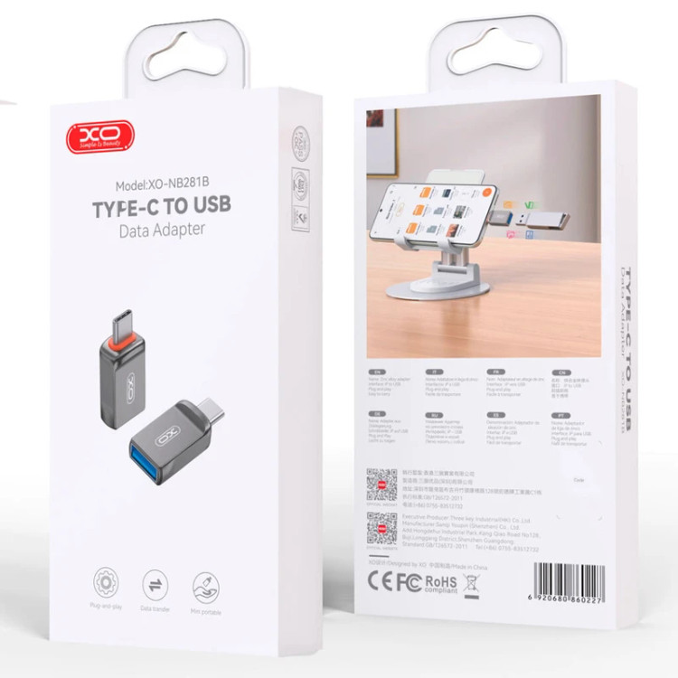 مبدل USB-C به USB-A 3.0 ایکس او مدل XO-NB281B