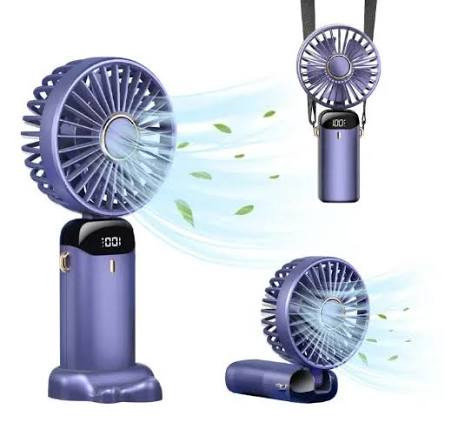 پنکه شارژی دستی درجه یک LED digital display fan