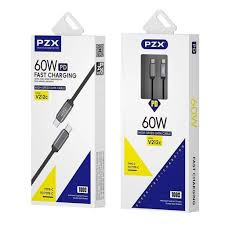 کابل شارژ فست شارژ pzx تایپ سی به تایپ سی 60 وات مدل v212