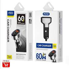 شارژر فندکی PZX C971 شارژ فوقسریع 60 وات