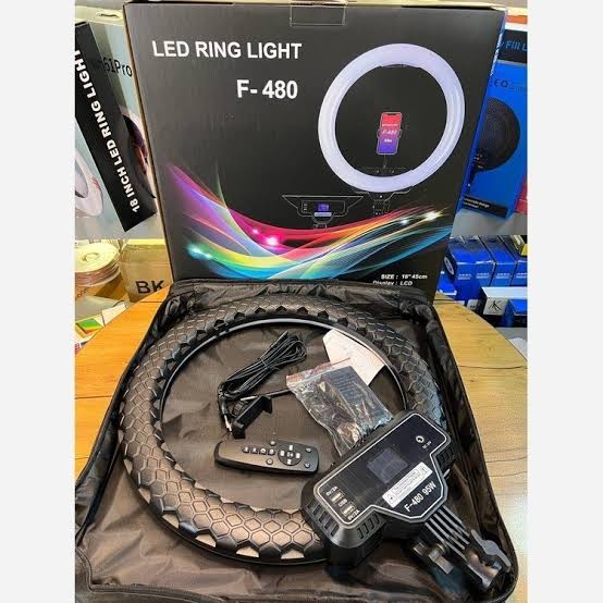 رینگ لایت حرفه ای توان 95 وات مدل LED Ring light F-480